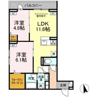 セレスティア羽沢B棟 B棟【2階】の間取り