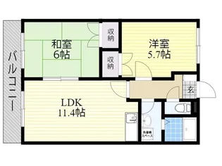 アグリス那賀【2階】の間取り
