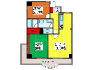 エクレ-ル川口【5階】の間取り