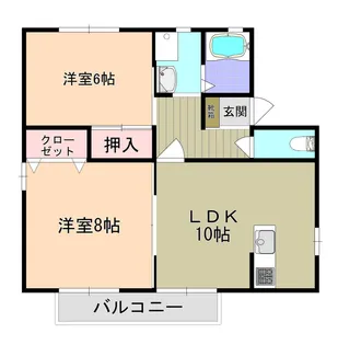 ハイツアムールB【1階】の間取り