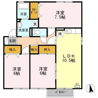 グリーンコーポA【2階】の間取り