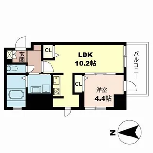 アンシャンテ夕陽丘【4階】の間取り