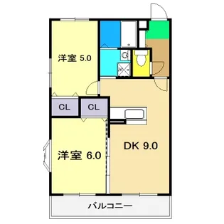 ハイツ六泉III【4階】の間取り