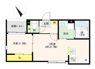 ハーモニーテラス呼続IV【1階】の間取り