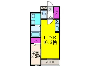 プランドール高槻【1階】の間取り