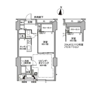 東雲キャナルコートCODAN11号棟【4階】の間取り