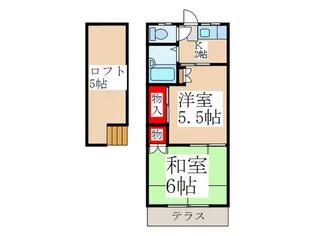 ハイツ中村園B【1階】の間取り