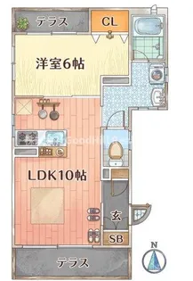 インフィニティ北川口【1階】の間取り