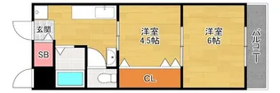 ベレール枚方【4階】の間取り