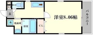 ウェストコクーン阿倍野【1階】の間取り