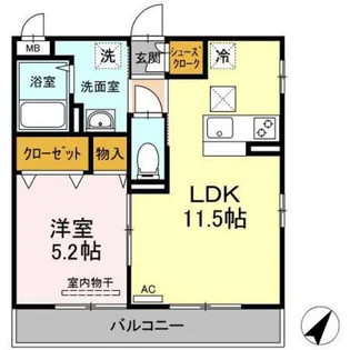 ソルフローラ【1階】の間取り
