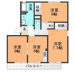 ツインコート B棟【2階】の間取り