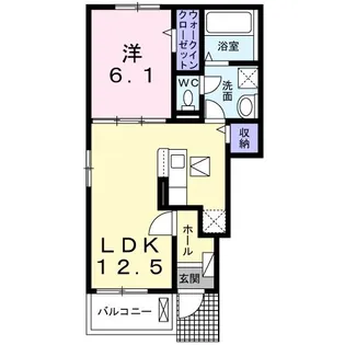 スクエアかりがね【1階】の間取り