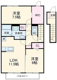 メゾンオクターヴ【2階】の間取り