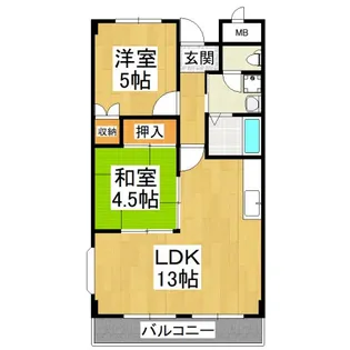 リバーサイドマンション【3階】の間取り