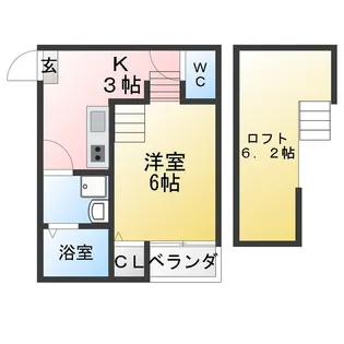 エスパス・リブレII【1階】の間取り