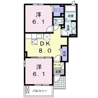 グレイスタウン丸領C【1階】の間取り