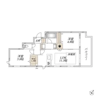 シャンテイル幡ヶ谷【3階】の間取り