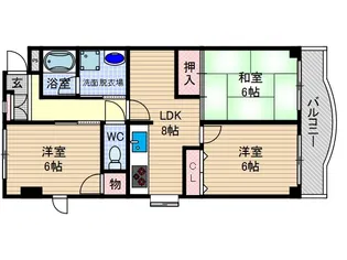ノーブルハイム玉櫛【3階】の間取り