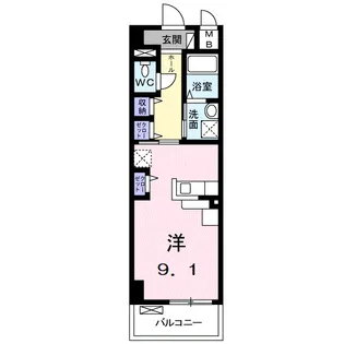 ラフィーネ不動 湯田【1階】の間取り