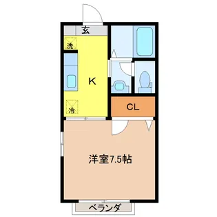 リバーパークB棟【2階】の間取り