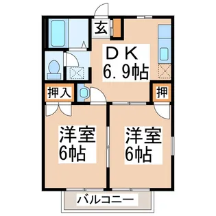 ウイングII【1階】の間取り