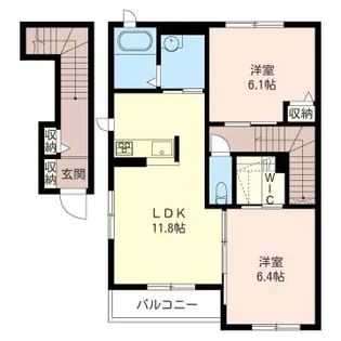 ハーモニースクエアC【2階】の間取り