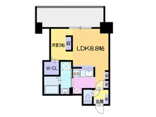 BIBOタワー小樽【4階】の間取り