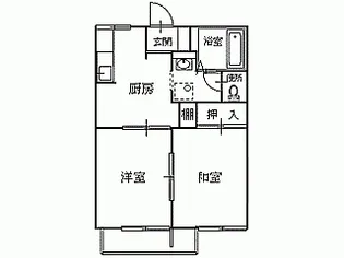 ヴィレッジ花みずきE【1階】の間取り
