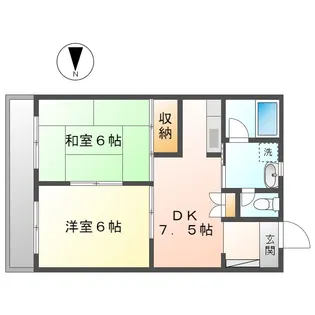 パレスコーポ成川【2階】の間取り
