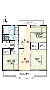 UR落合【3階】の間取り