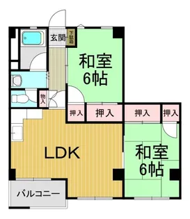 2DKの間取り画像