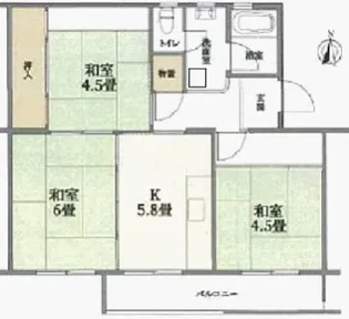 大阪府箕面市粟生間谷西4【マンション】の間取り