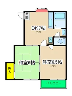 ウィスタリアハイツB【2階】の間取り