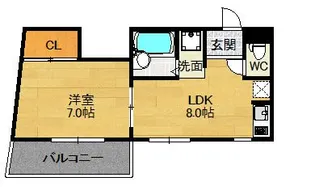 コーポインデアン【4階】の間取り