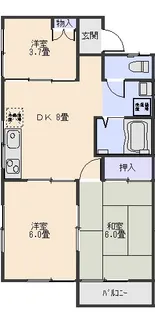 プレステージ成田【1階】の間取り