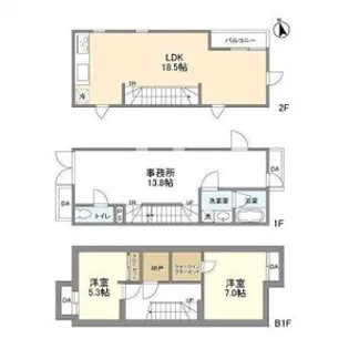 東京都世田谷区松原5【一戸建】の間取り