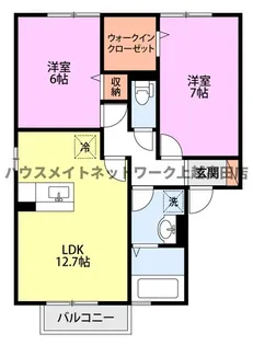 ヴァンヴェールB棟【1階】の間取り