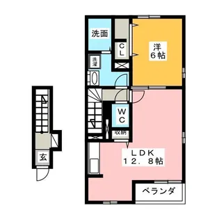 フラットm’s-1【2階】の間取り