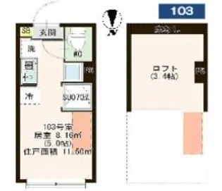 マルバ上板橋【1階】の間取り