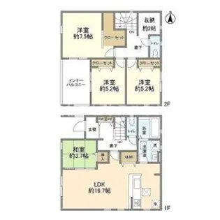 千葉県野田市野田【一戸建】の間取り