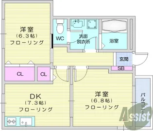 グラースTY【1階】の間取り