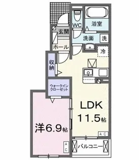 岐阜県岐阜市南鶉1【アパート】の間取り