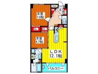 プリムヴェールヒグチ【3階】の間取り