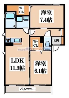 アトレッテジーロ【1階】の間取り