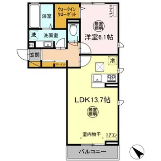 茨城県ひたちなか市大字東石川【アパート】の間取り