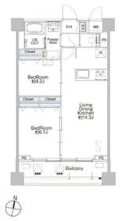 プロシード池上【8階】の間取り