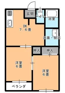 綾コーポ(2階)【1階】の間取り