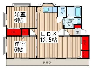 ツインハイム【1階】の間取り