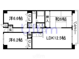 フレックス戸ノ内【7階】の間取り